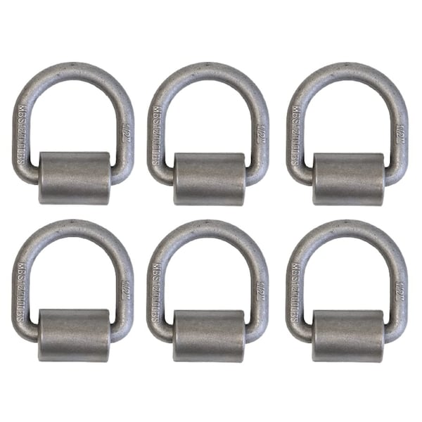 Boxer Tools 1/2-inch Weld-On Heavy Duty Forged D Rings, 12,000 Pounds, Raw Finish, PK6 08120/RH08-SC - main